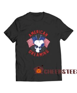 American Dreaming Snoopy T-Shirt American Flag S-3XL