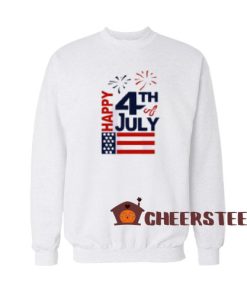 Happy 4th Of July Sweatshirt Independence Day Size S-3XL