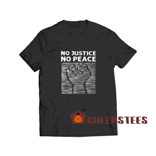 No Justice No Peace Hand T-Shirt Black Lives Matter S-3XL