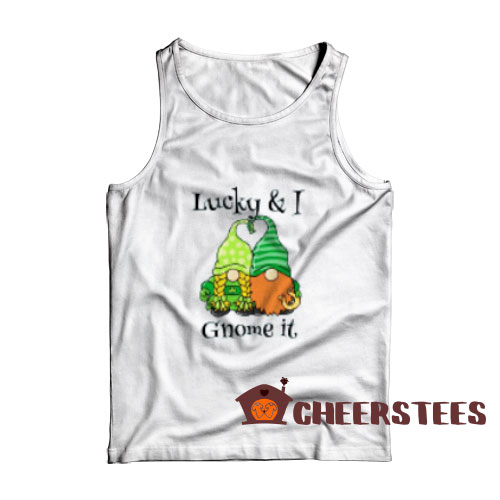 Lucky and I Gnome It Tank Top Ginger St Patricks Size S-2XL