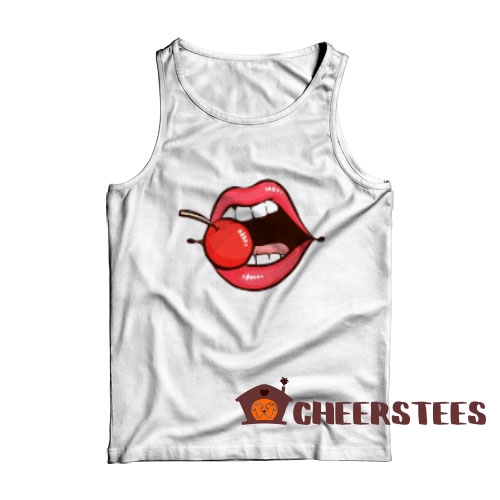 Red Lips Cherry Tank Top For Men And Women Size S-2XL