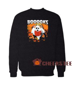 Ghost Read Book Sweatshirt Booooks Halloween For Unisex