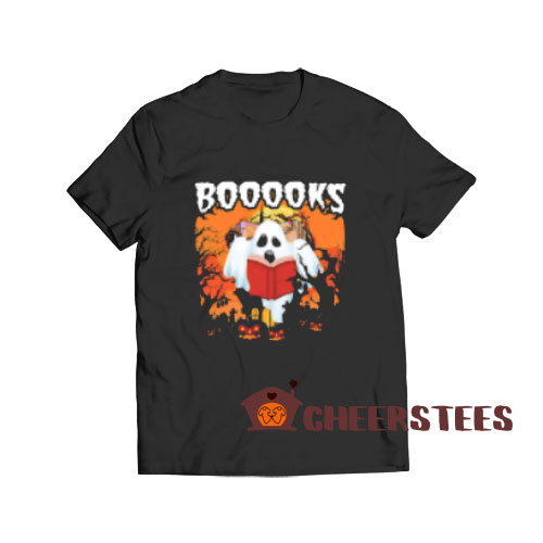 Ghost Read Book T-Shirt Booooks Halloween