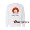 Halloween Boo Booooooks Sweatshirt Ghost Reading Books Sunset For Unisex