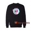 Peace Sign Hand Ufo Sweatshirt Planet Stars Ufo For Unisex