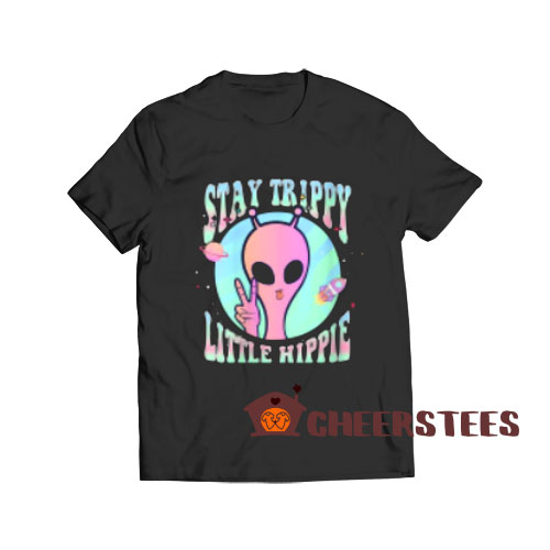 Stay Trippy Ufo T-Shirt Little Hippie Pink Alien