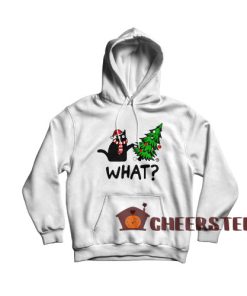 Black Cat What Christmas Hoodie Christmas Tree Size S-3XL