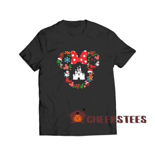Disney Christmas Cute T-Shirt Minnie Head
