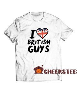 I Love British Guys T-Shirt Heart Flag Size S-3XL