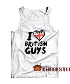 I Love British Guys Tank Top Heart Flag Size S-2XL