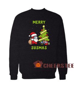 Merry Susmas Among Us Sweatshirt Santa Christmas Tree Size S-3XL