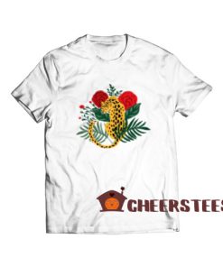 Wild Rose Leopard T-Shirt Leopard Illustration